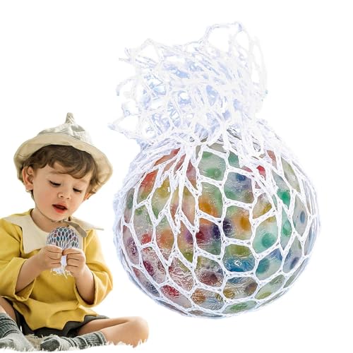 Duroecsain Traubenkugeln aus Netz | Rainbow Mesh Traube Squeeze Ball, Soft Elastic Stretch Ball Squeezing Toys Party Favors for Boys Girls Home School von Duroecsain