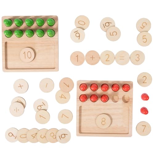 Duroecsain Zahlenzählspielzeug, Holzzählspielzeug - Holzbrettspiel für Mathe Learning - Multifunktionales pädagogisches sensorisches Spielzeug, mathematisches Lernboard zum Geburtstag, Ostern, von Duroecsain