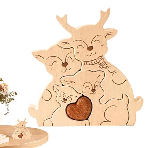 Holzpuzzles für Erwachsene,Holzkunstpuzzle,Sichere Elch-Puzzles | Lustiges Kunstpuzzle aus Holz für Thanksgiving, Weihnachten, Neujahr, Valentinstag von Duroecsain