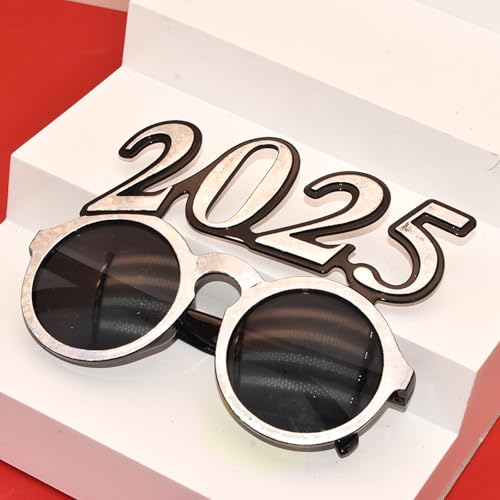 Dusarls 2025 Kunststoffbrille, Happy New Year's Eve Brille, 2025 Nummer Brillen, Feier-Brille für Klasse 2025 Party Cosplay Foto Requisiten Supplies von Dusarls