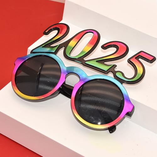 Dusarls 2025 Kunststoffbrille, Happy New Year's Eve Brille, 2025 Nummer Brillen, Feier-Brille für Klasse 2025 Party Cosplay Foto Requisiten Supplies von Dusarls