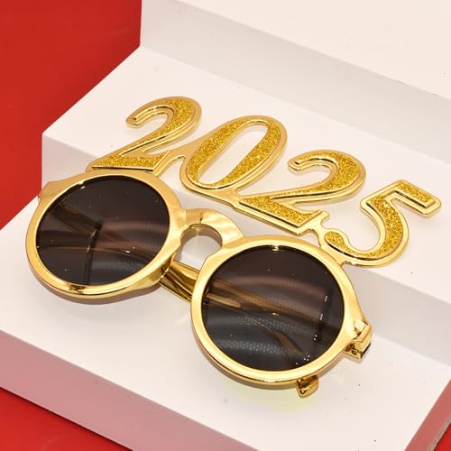 Dusarls 2025 Kunststoffbrille, Happy New Year's Eve Brille, 2025 Nummer Brillen, Feier-Brille für Klasse 2025 Party Cosplay Foto Requisiten Supplies von Dusarls