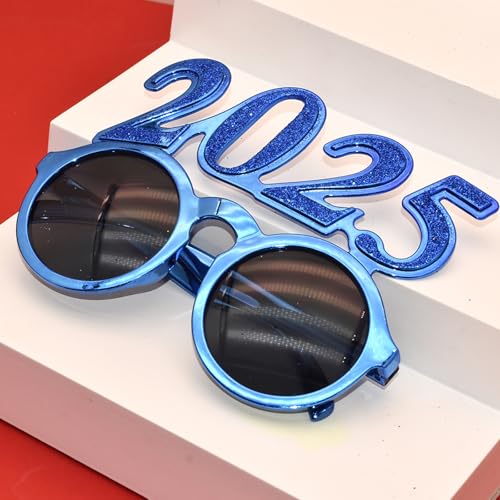 Dusarls 2025 Kunststoffbrille, Happy New Year's Eve Brille, 2025 Nummer Brillen, Feier-Brille für Klasse 2025 Party Cosplay Foto Requisiten Supplies von Dusarls