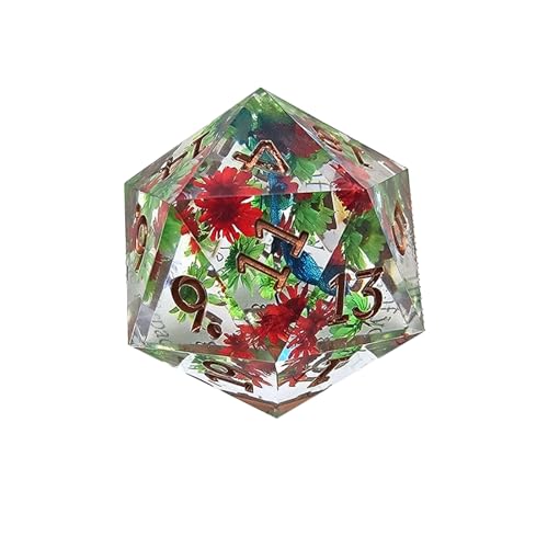 Eye Liquid Core Dice Set, Resin Shake Eyeball Quicksand Dice, Handmade Cat Eye Multi-Sided Dice, Polyedrische Rollenspielwürfel für Tischspiele von Dusarls