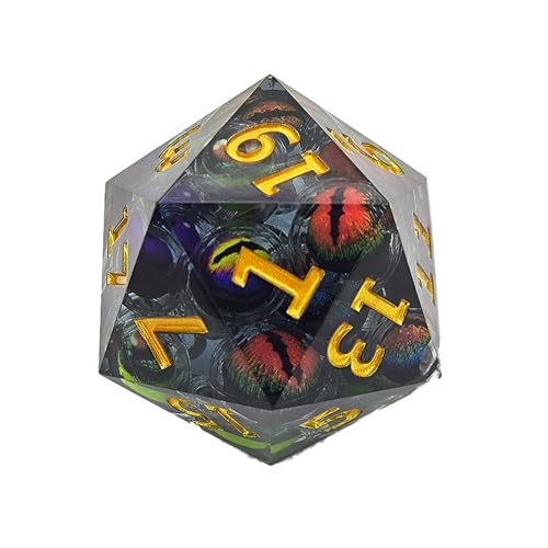 Eye Liquid Core Dice Set, Resin Shake Eyeball Quicksand Dice, Handmade Cat Eye Multi-Sided Dice, Polyedrische Rollenspielwürfel für Tischspiele von Dusarls