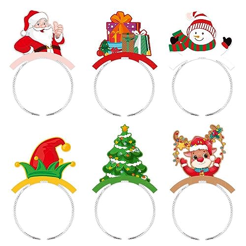 Dusenly Weihnachts-Stirnband, Papiergeweih, Haarband, Kostüm, Party, Requisite, Weihnachts-Stirnband, Haarschmuck, 6 Stück von Dusenly