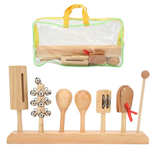 Musikinstrumente für Kinder, Kinder-Percussion-Set, Holzklingel, Rasselglocke, Kastagnetten, Musikalischer Klopfstab, Sandhammer-Set von Dussdote