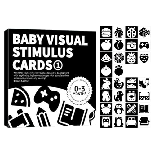 Duvcoywae Babys Sinneskarte,Schwarz Weiß Sensorik Karten Für Babys - Frühförderung Lernkarten Interaktives Entwicklungsspielzeug Für Kleinkinder Duvcoywae Babys Sinneskarte,Schwarz Weiß Sensorik Karten Für Babys - Frühförderung Lernkarten Interaktives Entwicklungsspielzeug Für Kleinkinder von Duvcoywae