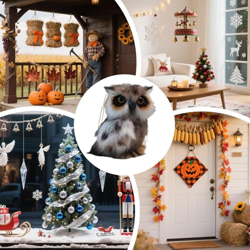 Duvcoywae Eulen Plüschtier,Plüschtiere Spielzeug - Hängbare realistische Eulenfigur mit Öse und lebendigem Augen-Design als Anhänger für Halloween Party Dekoration zum Aufhängen an Taschen Rucksäcken Duvcoywae Eulen Plüschtier,Plüschtiere Spielzeug - Hängbare realistische Eulenfigur mit Öse und lebendigem Augen-Design als Anhänger für Halloween Party Dekoration zum Aufhängen an Taschen Rucksäcken von Duvcoywae