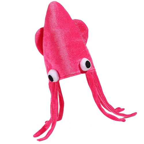Duyeuau Dehnbare Quasten, Tintenfisch-Hut für Kostümpartys, Schulveranstaltungen, bequeme Bühnen-Kopfbedeckung für Damen und Herren, Unisex, Halloween-Kostüm-Hut Duyeuau Dehnbare Quasten, Tintenfisch-Hut für Kostümpartys, Schulveranstaltungen, bequeme Bühnen-Kopfbedeckung für Damen und Herren, Unisex, Halloween-Kostüm-Hut von Duyeuau
