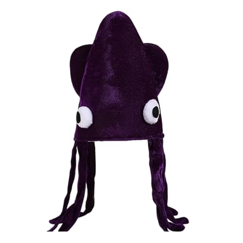 Duyeuau Dehnbare Quasten, Tintenfisch-Hut für Kostümpartys, Schulveranstaltungen, bequeme Bühnen-Kopfbedeckung für Damen und Herren, Unisex, Halloween-Kostüm-Hut Duyeuau Dehnbare Quasten, Tintenfisch-Hut für Kostümpartys, Schulveranstaltungen, bequeme Bühnen-Kopfbedeckung für Damen und Herren, Unisex, Halloween-Kostüm-Hut von Duyeuau