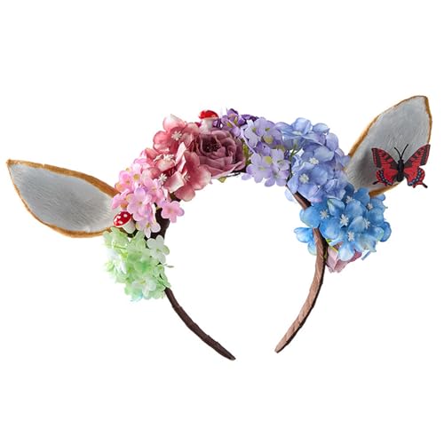 Duyeuau Leichter Haarschmuck mit Blumengeweih aus Kunstharz, mit Pilz-Detail, Cosplay-Stirnbänder für Hochzeiten, Foto-Requisiten, Kostüme, Gothic-Brautschmuck, Haarschmuck Duyeuau Leichter Haarschmuck mit Blumengeweih aus Kunstharz, mit Pilz-Detail, Cosplay-Stirnbänder für Hochzeiten, Foto-Requisiten, Kostüme, Gothic-Brautschmuck, Haarschmuck von Duyeuau