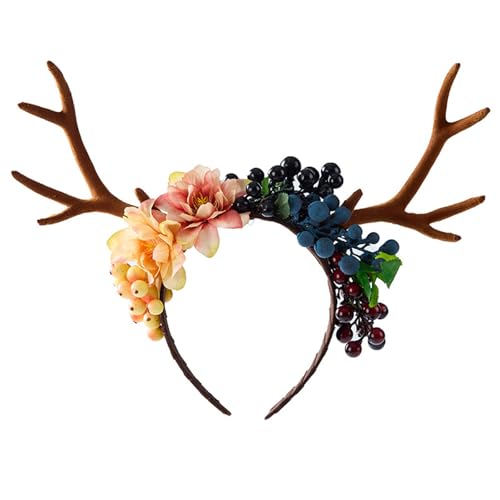 Duyeuau Leichter Haarschmuck mit Blumengeweih aus Kunstharz, mit Pilz-Detail, Cosplay-Stirnbänder für Hochzeiten, Foto-Requisiten, Kostüme, Gothic-Brautschmuck, Haarschmuck Duyeuau Leichter Haarschmuck mit Blumengeweih aus Kunstharz, mit Pilz-Detail, Cosplay-Stirnbänder für Hochzeiten, Foto-Requisiten, Kostüme, Gothic-Brautschmuck, Haarschmuck von Duyeuau