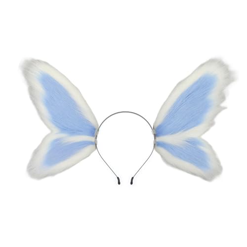 Duyeuau Plüsch-Kopfschmuck mit Tierohren, Elfen, Schmetterling, für Maskeraden, Rollenspiele, Kostüm und Halloween, Event, Kopfzubehör, Feen, Schmetterling, Tierohr-Haarband Duyeuau Plüsch-Kopfschmuck mit Tierohren, Elfen, Schmetterling, für Maskeraden, Rollenspiele, Kostüm und Halloween, Event, Kopfzubehör, Feen, Schmetterling, Tierohr-Haarband von Duyeuau