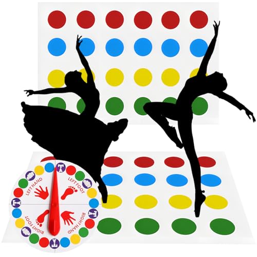 DvBCNMe Twister Spiel, Twister Spiel für Kinder and Erwachsen, Lustiges Partyspiel Bodenspiel mit Spielmatte, Geeignet für Innen und Draußen, Partyspiele für Familien und Teamspiele DvBCNMe Twister Spiel, Twister Spiel für Kinder and Erwachsen, Lustiges Partyspiel Bodenspiel mit Spielmatte, Geeignet für Innen und Draußen, Partyspiele für Familien und Teamspiele von DvBCNMe