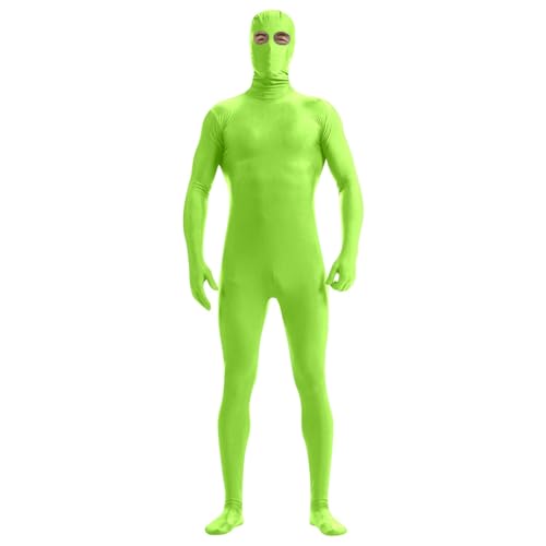 Dwevkeful Alien Kostüm Herren, Ganzkörperanzug Herren, Blickdicht Karneval Ganzkörperanzug Bodysuit Stretch Lustig Tight Atmungsaktiv Jumpsuit Catsuit Hochwertige Leicht Cosplay von Dwevkeful