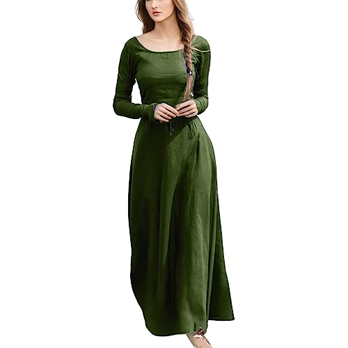 Dwevkeful Mittelalter Kleidung Damen Mittelalterliche Retro Renaissance Viktorianische Kleid Karneval Halloween Party Kostüm Court Prinzessin Kleid Wikinger Elegantes Abendkleid von Dwevkeful