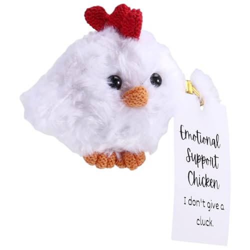 Dwqnvf Figur Huhn mit Häkelnadel, positive Tierpuppe, gehäkelt, weiches Strickspielzeug, Ermutigungsgeschenk von Dwqnvf