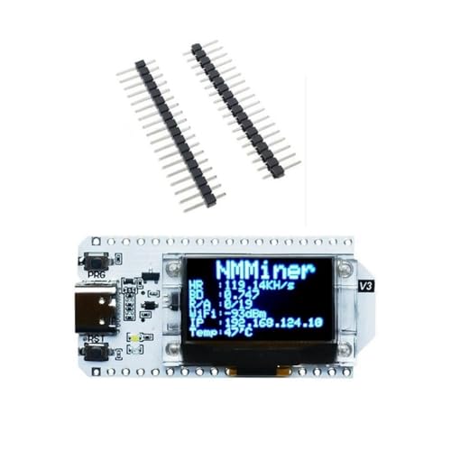 Dwqnvf Nerdminer Hashing Rate von 119 /S, 0,96 Zoll OLED-Display, Bitcoin-Miner Solo, Nerd Miner, BTC Lotterie-Miner, Kopfstift-Löten. von Dwqnvf