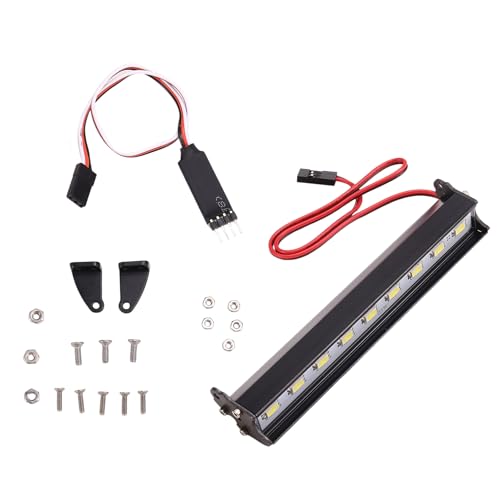 Dwqnvf RC Autodach LED Lichtleiste verstellbar für 1/10 Crawler SCX10 Wraith Capra TRX4 TRX6 CC01 115 mm von Dwqnvf