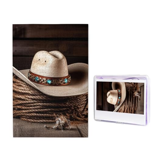 1000 Teile Puzzle – American West Rodeo Hut Puzzles für Erwachsene, herausforderndes Puzzle, personalisiertes Bild, Puzzle, Holzpuzzle, 74,9 x 50 cm von Dwrepo