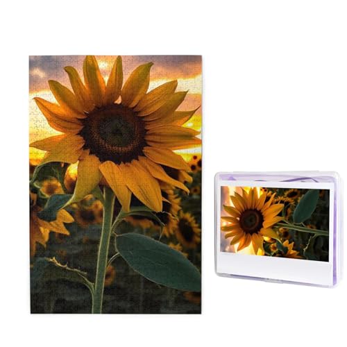 1000 Teile Puzzle – Bauernhof-Sonnenblumen-Puzzles für Erwachsene, herausforderndes Puzzle, personalisiertes Bildpuzzle, Holzpuzzle, 74,9 x 50 cm von Dwrepo