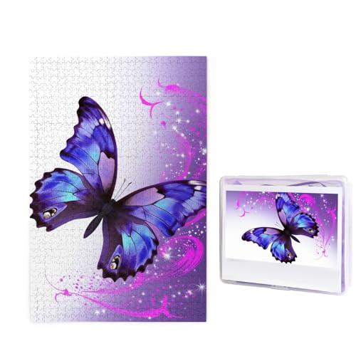 1000 Teile Puzzle – Blumen-Schmetterling-Puzzles für Erwachsene, herausforderndes Puzzle, personalisiertes Bild, Puzzle, Holzpuzzle, 74,9 x 50 cm von Dwrepo