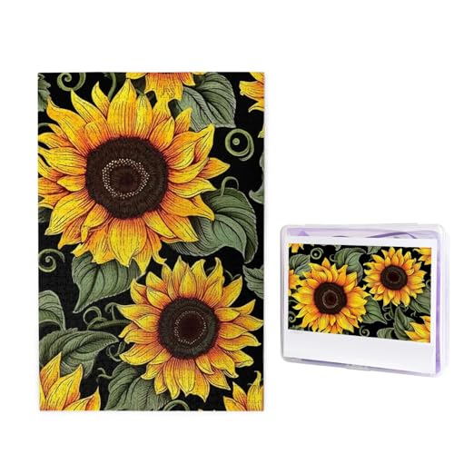 1000 Teile Puzzle – Blumen-Sonnenblumen-Puzzles für Erwachsene, herausforderndes Puzzle, personalisiertes Bildpuzzle, Holzpuzzle, 74,9 x 50 cm von Dwrepo