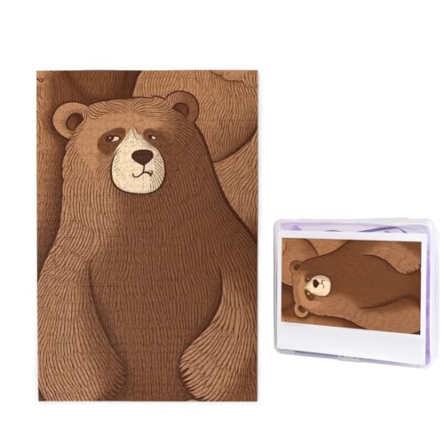 1000 Teile Puzzle – Braunbär-Puzzles für Erwachsene, herausforderndes Puzzle, personalisiertes Bildpuzzle, Holzpuzzle, 74,9 x 50 cm von Dwrepo