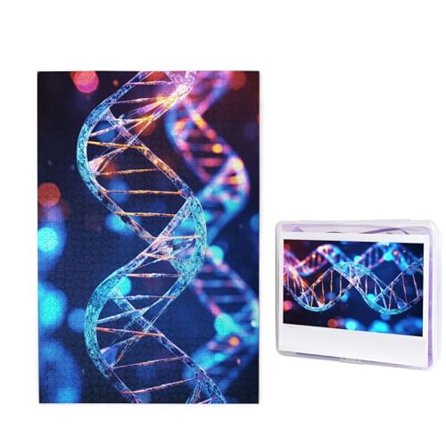 1000 Teile Puzzle – DNA Genetische Helix-Puzzles für Erwachsene, herausforderndes Puzzle, personalisiertes Bildpuzzle, Holzpuzzle, 74,9 x 50 cm von Dwrepo