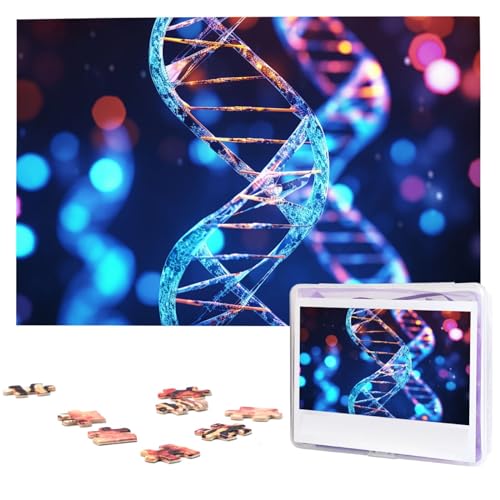 1000 Teile Puzzle – DNA Genetische Helix-Puzzles für Erwachsene, herausforderndes Puzzle, personalisiertes Bildpuzzle, Holzpuzzle, 74,9 x 50 cm von Dwrepo
