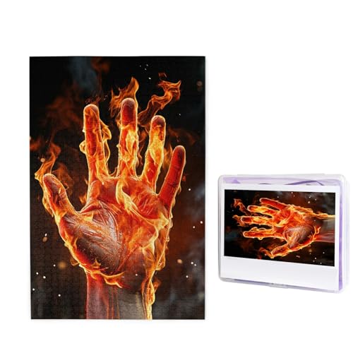 1000 Teile Puzzle – Feuer Flamme Handpuzzles für Erwachsene Herausforderndes Puzzle Personalisiertes Bilderpuzzle Holzpuzzle 74,9 x 50 cm von Dwrepo