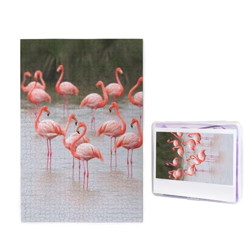 1000 Teile Puzzle – Flamingos Puzzles für Erwachsene, herausforderndes Puzzle, personalisiertes Bild, Puzzle, Holzpuzzle, 74,9 x 50 cm von Dwrepo