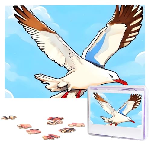 1000 Teile Puzzle – Fliegende Möwen Puzzles für Erwachsene, herausforderndes Puzzle, personalisiertes Bildpuzzle, Holzpuzzle, 74,9 x 50 cm von Dwrepo