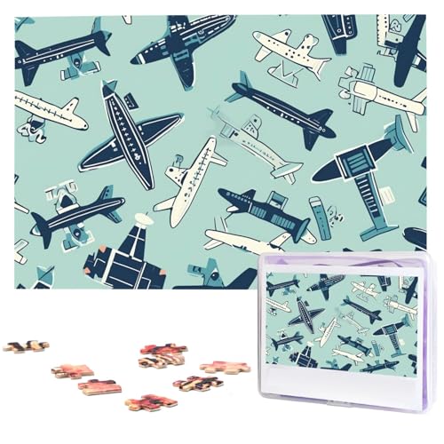 1000 Teile Puzzle – Flugzeug-Puzzles für Erwachsene, herausforderndes Puzzle, personalisiertes Bildpuzzle, Holzpuzzle, 74,9 x 50 cm von Dwrepo