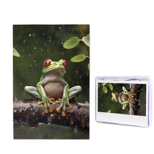 1000 Teile Puzzle – Friedensbaumfrosch-Puzzles für Erwachsene, herausforderndes Puzzle, personalisiertes Bild, Holzpuzzle, 74,9 x 50 cm von Dwrepo