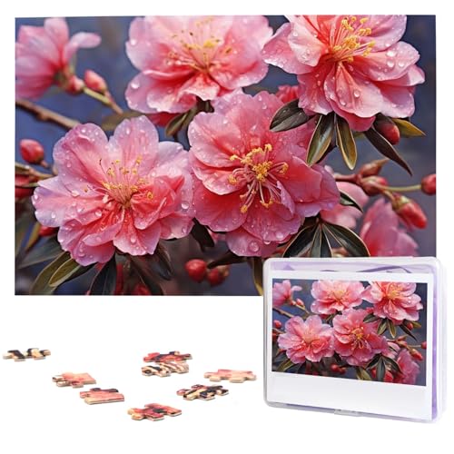 1000 Teile Puzzle – Frühlingsblumen-Puzzles für Erwachsene, herausforderndes Puzzle, personalisiertes Bildpuzzle, Holzpuzzle, 74,9 x 50 cm von Dwrepo