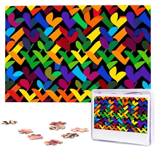 1000 Teile Puzzle – Gay Pride Regenbogen-Puzzles für Erwachsene, herausforderndes Puzzle, personalisiertes Bildpuzzle, Holzpuzzle, 74,9 x 50 cm von Dwrepo
