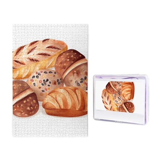 1000 Teile Puzzle – Gemaltes Brot-Puzzles für Erwachsene, herausforderndes Puzzle, personalisiertes Bild, Puzzle, Holzpuzzle, 74,9 x 50 cm von Dwrepo