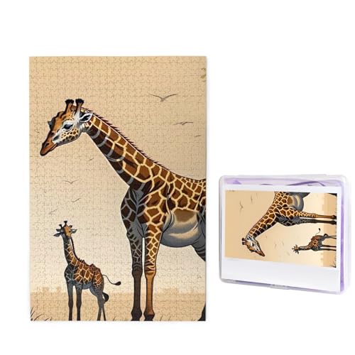 1000 Teile Puzzle – Giraffen-Puzzles für Erwachsene, herausforderndes Puzzle, personalisiertes Bildpuzzle, Holzpuzzle, 74,9 x 50 cm von Dwrepo