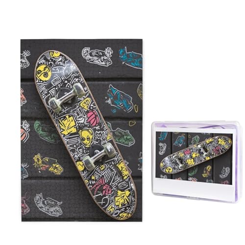 1000 Teile Puzzle – Graffiti-Skateboard-Puzzles für Erwachsene, herausforderndes Puzzle, personalisiertes Bildpuzzle, Holzpuzzle, 74,9 x 50 cm von Dwrepo