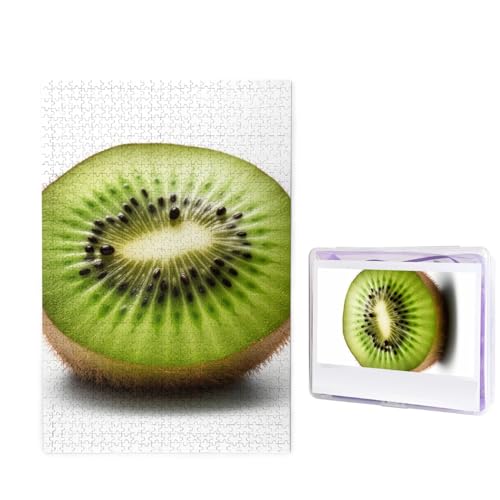 1000 Teile Puzzle – Grüne Kiwi-Puzzles für Erwachsene, herausforderndes Puzzle, personalisiertes Bildpuzzle, Holzpuzzle, 74,9 x 50 cm von Dwrepo