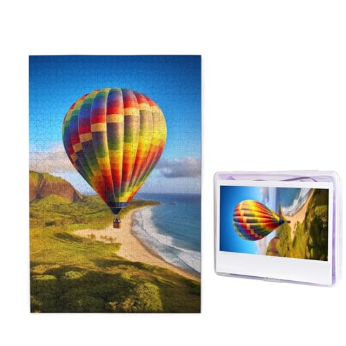 1000 Teile Puzzle – Hawaii Heißluftballon-Puzzles für Erwachsene, herausforderndes Puzzle, personalisiertes Bild, Holzpuzzle, 74,9 x 50 cm von Dwrepo