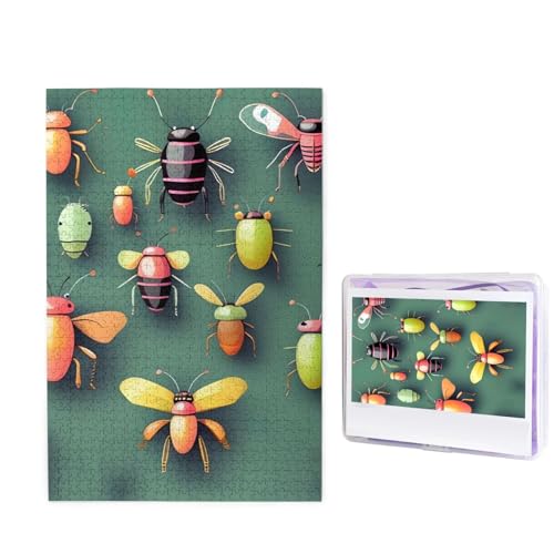 1000 Teile Puzzle – Insekten-Atlas-Puzzles für Erwachsene, herausforderndes Puzzle, personalisiertes Bild, Puzzle, Holzpuzzle, 74,9 x 50 cm von Dwrepo