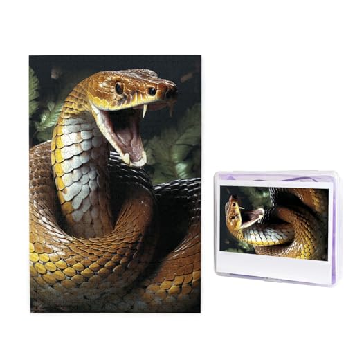 1000 Teile Puzzle – Kobra-Schlangen-Puzzles für Erwachsene, herausforderndes Puzzle, personalisiertes Bildpuzzle, Holzpuzzle, 74,9 x 50 cm von Dwrepo