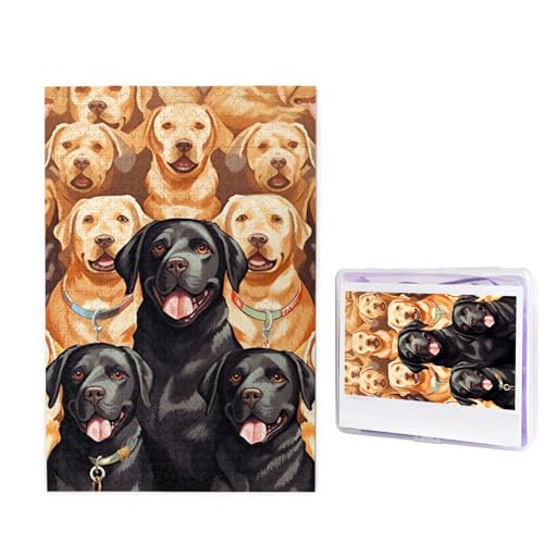 1000 Teile Puzzle – Labrador Retriever Hunde Puzzles für Erwachsene, herausforderndes Puzzle, personalisiertes Bild, Puzzle, Holzpuzzle, 74,9 x 50 cm von Dwrepo