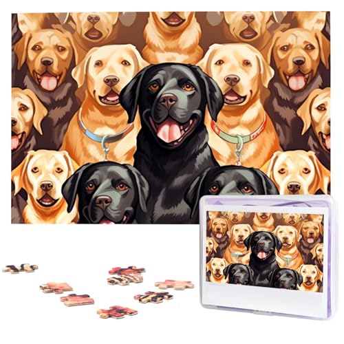 1000 Teile Puzzle – Labrador Retriever Hunde Puzzles für Erwachsene, herausforderndes Puzzle, personalisiertes Bild, Puzzle, Holzpuzzle, 74,9 x 50 cm von Dwrepo