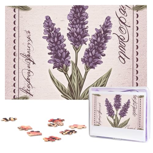 1000 Teile Puzzle – Lavendel-Stempel-Puzzles für Erwachsene, herausforderndes Puzzle, personalisiertes Bildpuzzle, Holzpuzzle, 74,9 x 50 cm von Dwrepo