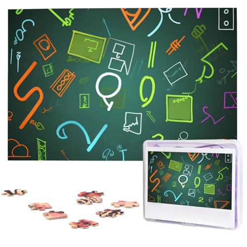 1000 Teile Puzzle – Mathematik-Frage-Puzzles für Erwachsene, herausforderndes Puzzle, personalisiertes Bildpuzzle, Holzpuzzle, 74,9 x 50 cm von Dwrepo