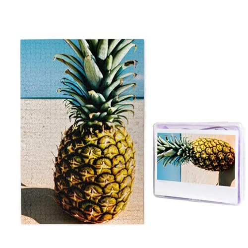 1000 Teile Puzzle – Meer Strand Ananas Puzzles für Erwachsene Herausforderndes Puzzle Personalisiertes Bild Puzzle Holzpuzzle 74,9 x 50 cm von Dwrepo